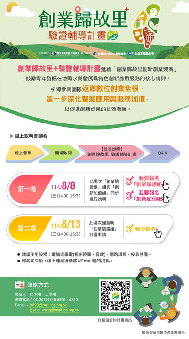 114創業歸故里+驗證輔導計畫🚀圖片