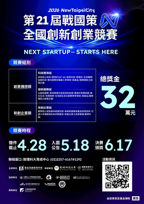 2026 New Taipei City 第 21 屆 戰國策全國創新創業競賽 圖片