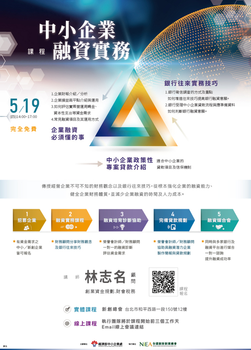 【轉知】(111-04-18) 中小企業融資實務課程圖片